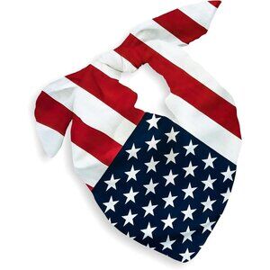 Women's Red White Blue Cotton Bandana Large Cowgirl Handkerchief Headband Scarf